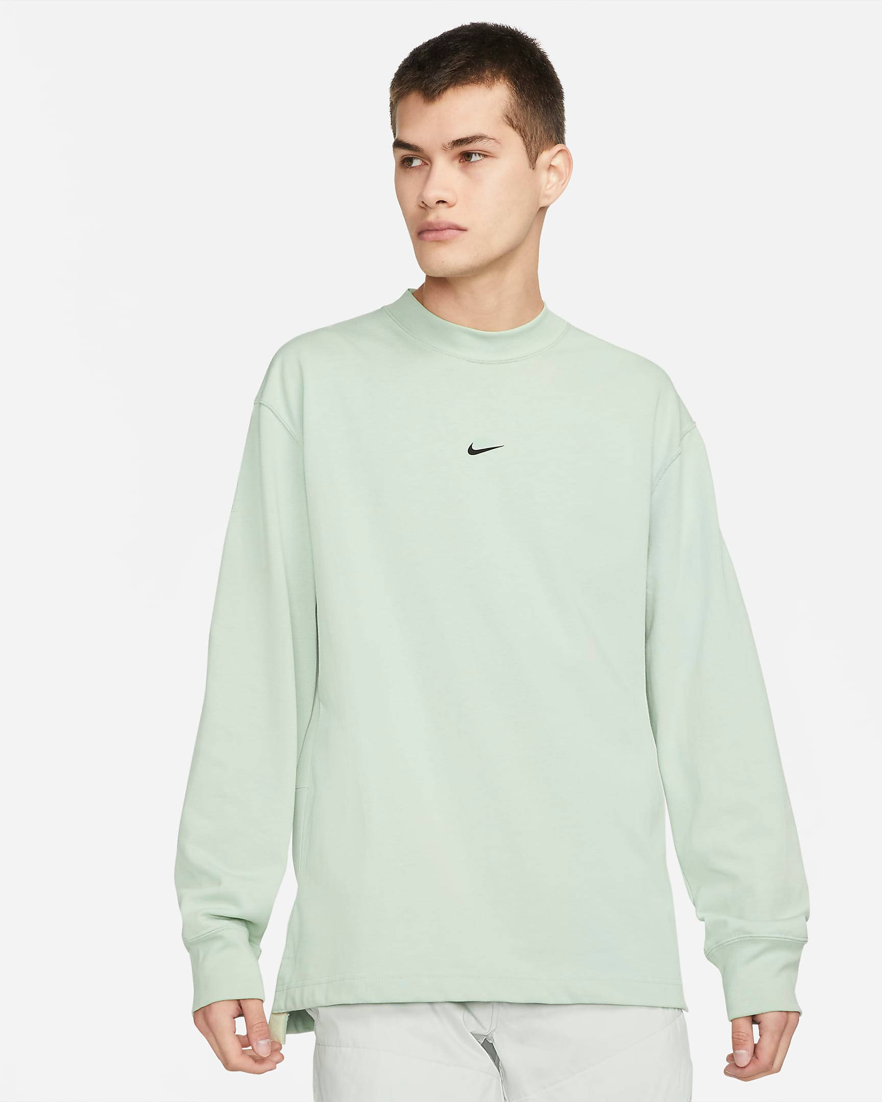 nike nsw essential mock neck long sleeve tee