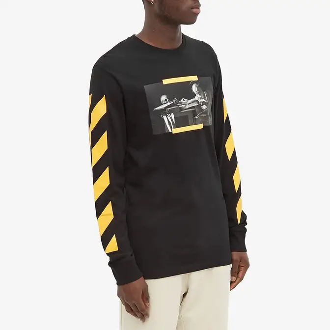 Off-White Long Sleeve Caravaggio Painting T-Shirt Black Front