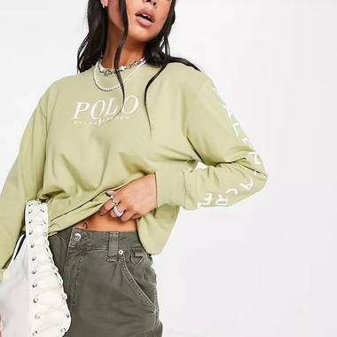 Polo Ralph Lauren x ASOS Front Logo Long Sleeve Top