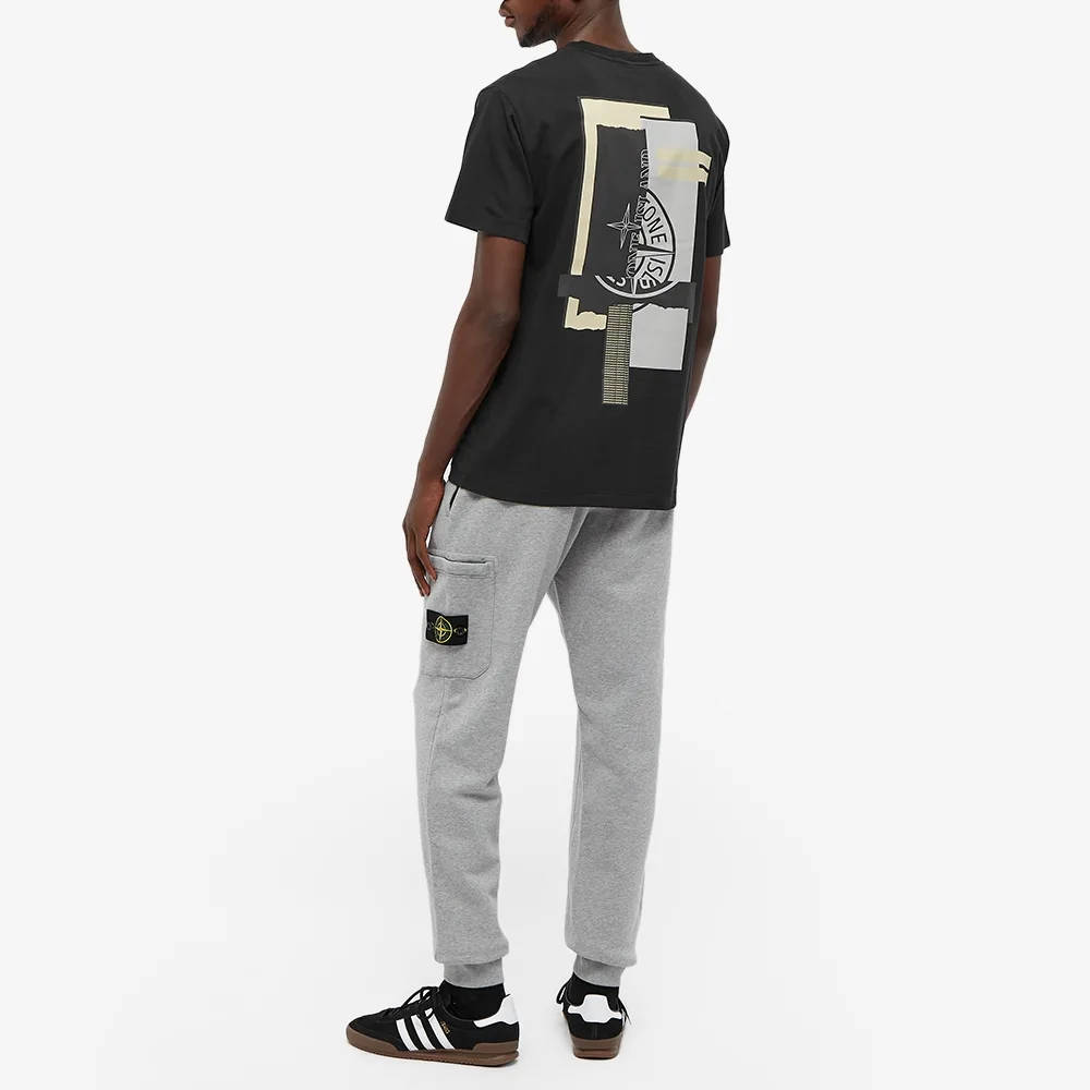 Stone Island Scrap Logo Back T-Shirt Black Full