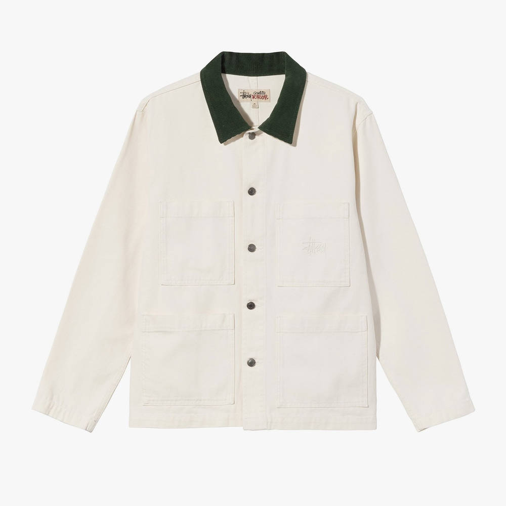 Stussy Cord Collar Canvas Chore Jacket Bone The Sole Supplier