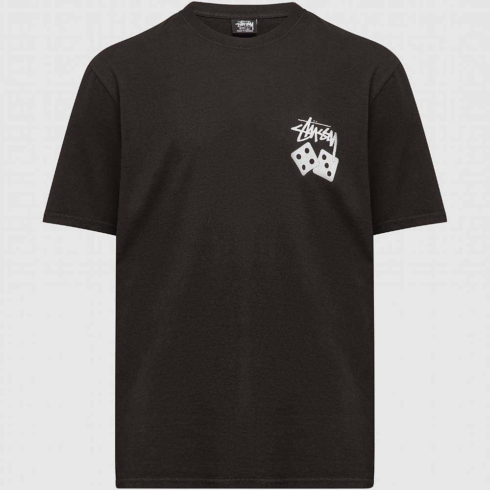 Stussy Dice Pigment Dye T-Shirt - Black | The Sole Supplier