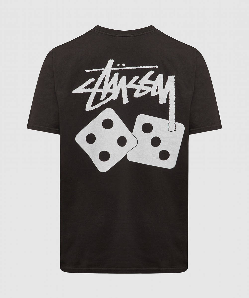 Stussy Dice Pigment Dye T-Shirt - Black | The Sole Supplier