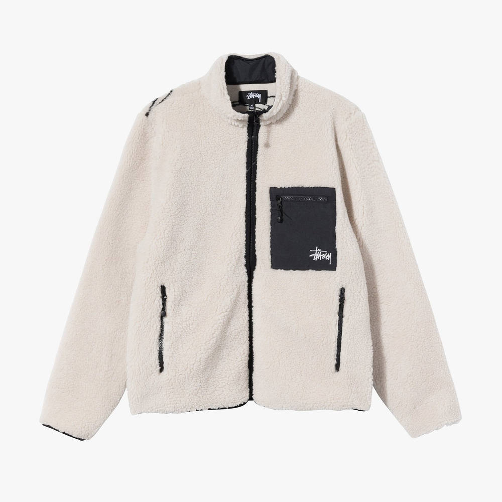 Stussy Venus Jacquard Sherpa Jacket - Natural | The Sole Supplier