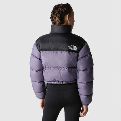 The North Face Nuptse Cropped Jacket - Lunar Slate | The Sole Supplier