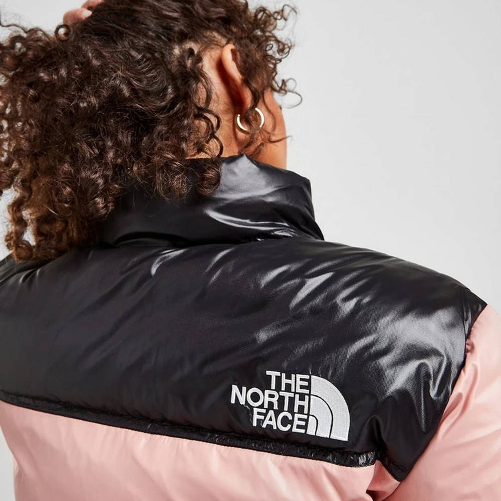 The North Face Nuptse Cropped Jacket Pink The Sole Supplier