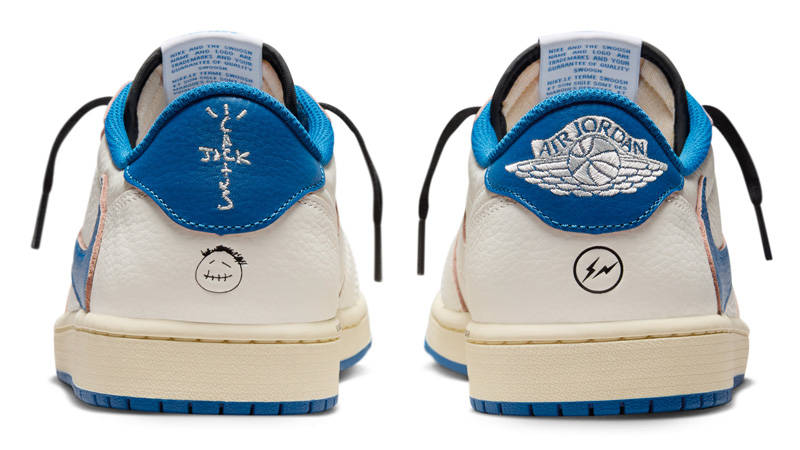 Travis Scott x fragment design x Air Jordan 1 Low OG White Blue Back