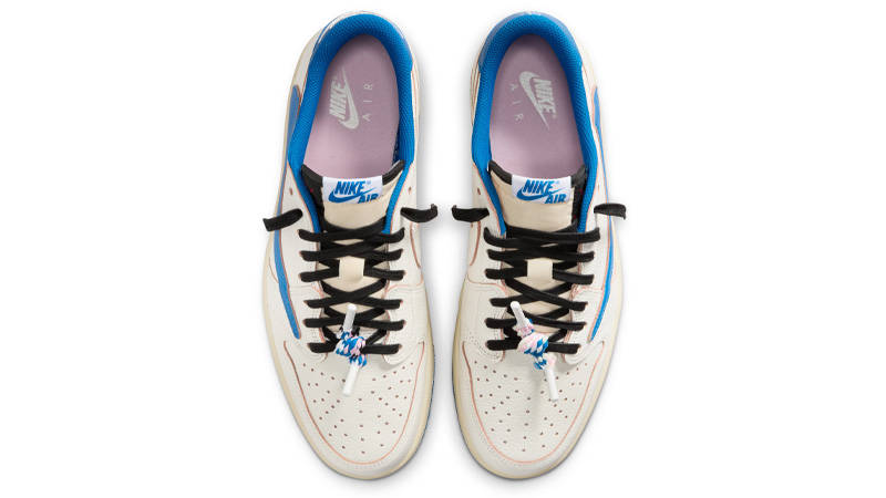 Travis Scott x fragment design x Air Jordan 1 Low OG White Blue Middle