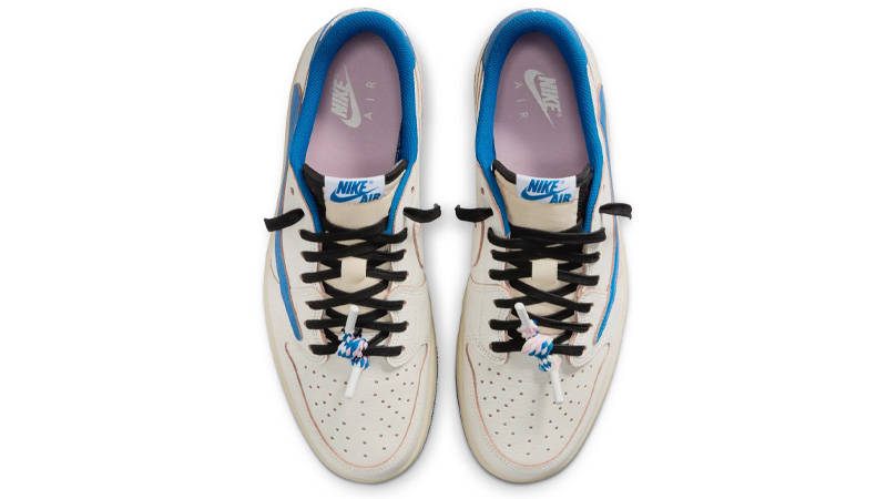 Travis Scott x fragment design x Air Jordan 1 Low OG White Blue Middle