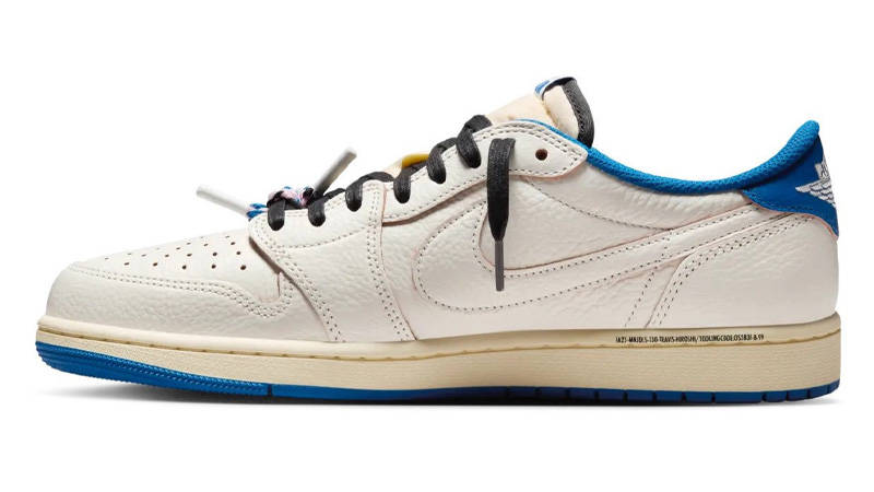 Travis Scott x fragment design x Air Jordan 1 Low OG White Blue Side