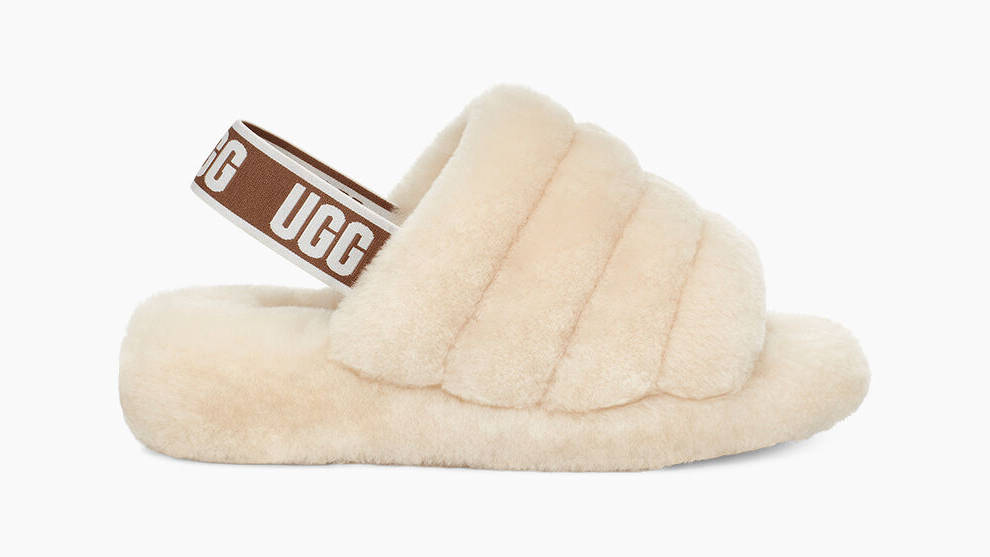 UGG Fluff Yeah Logo Slide Natural