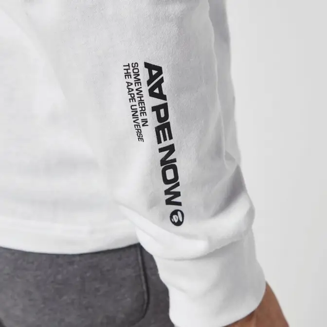 AAPE Long Sleeve T-Shirt White Detail 2