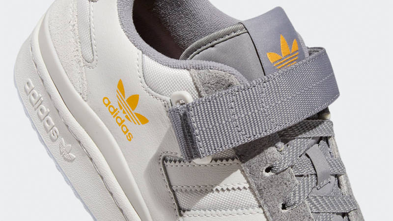 adidas Forum Low Grey Solar Gold Closeup