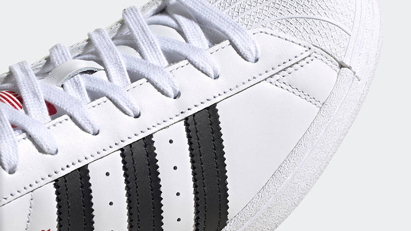 This adidas Superstar White Black Gold Metallic Is Perfect for Valentine's  Day •