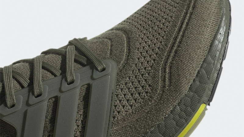 adidas Ultra Boost 21 Focus Olive Closeup