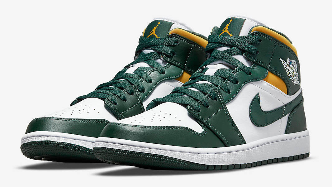 Air Jordan 1 Mid Green Yellow 554724-371 Side