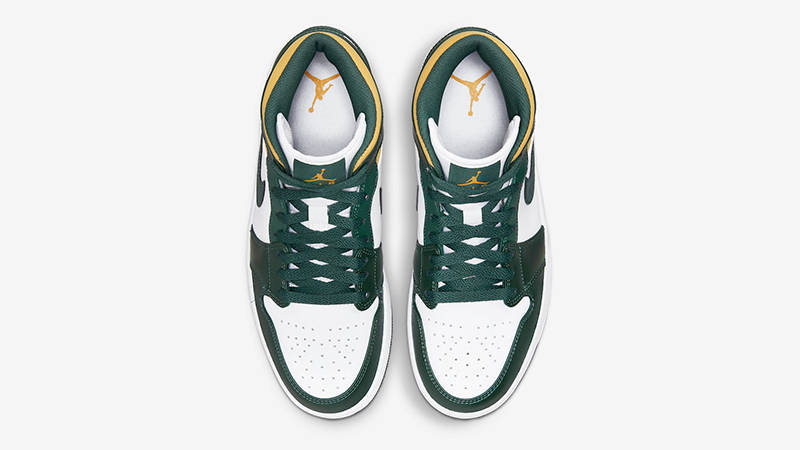 Air Jordan 1 Mid Green Yellow 554724-371 Top