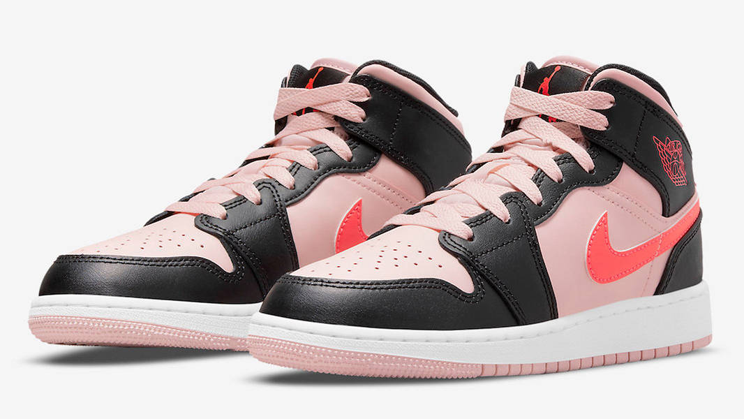 Air Jordan 1 Mid GS Pink Black 554725-604 Side