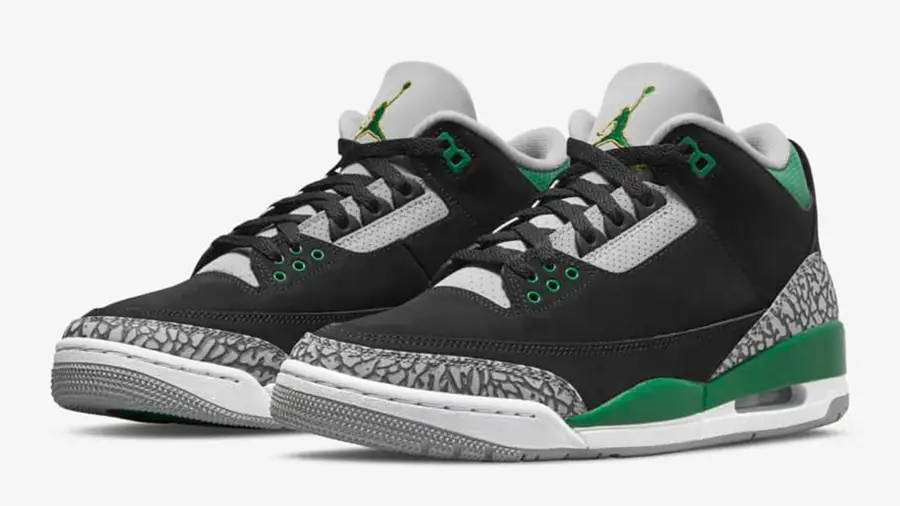 pine green jordan 3 gs