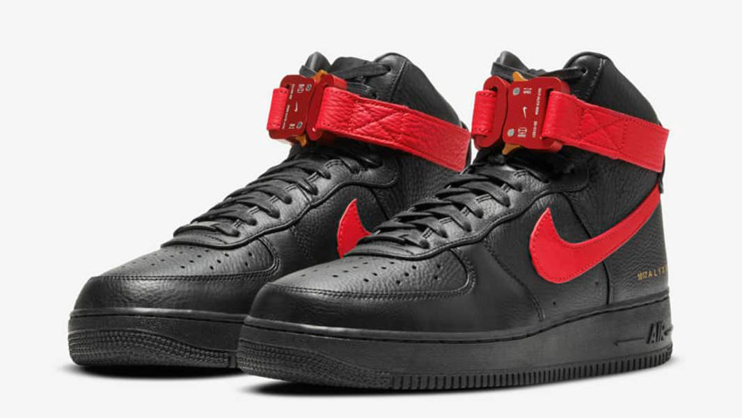 Alyx x Nike Air Force 1 Black University Red CQ4018-004 Side