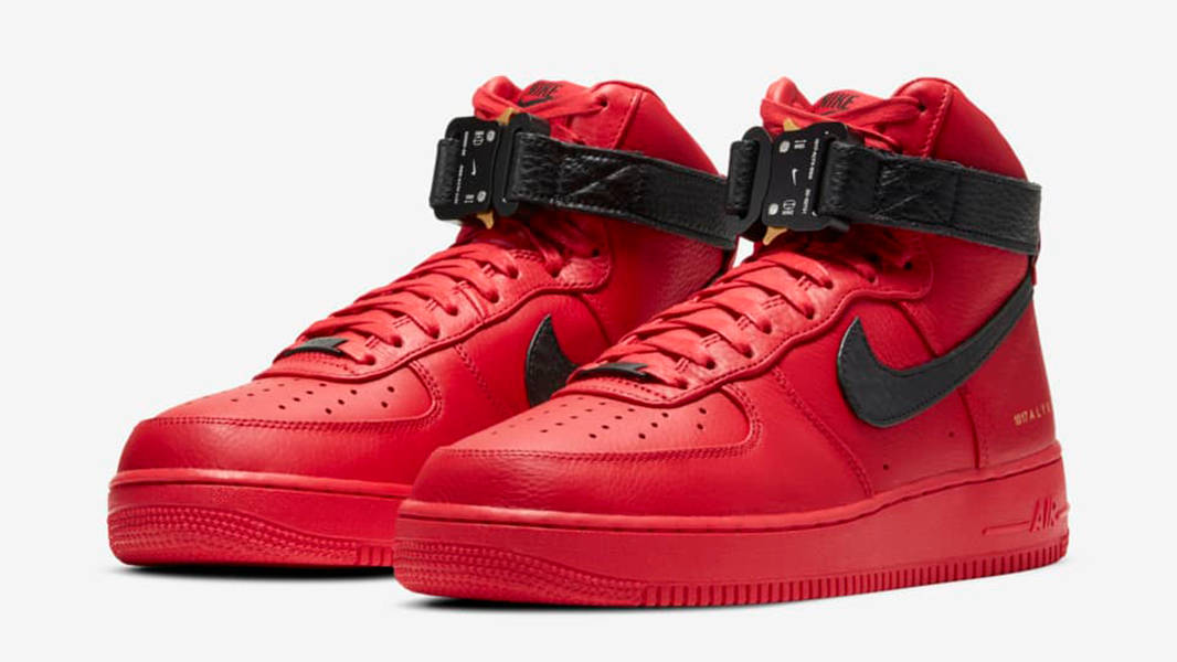 Alyx x Nike Air Force 1 University Red Black CQ4018-601 Side