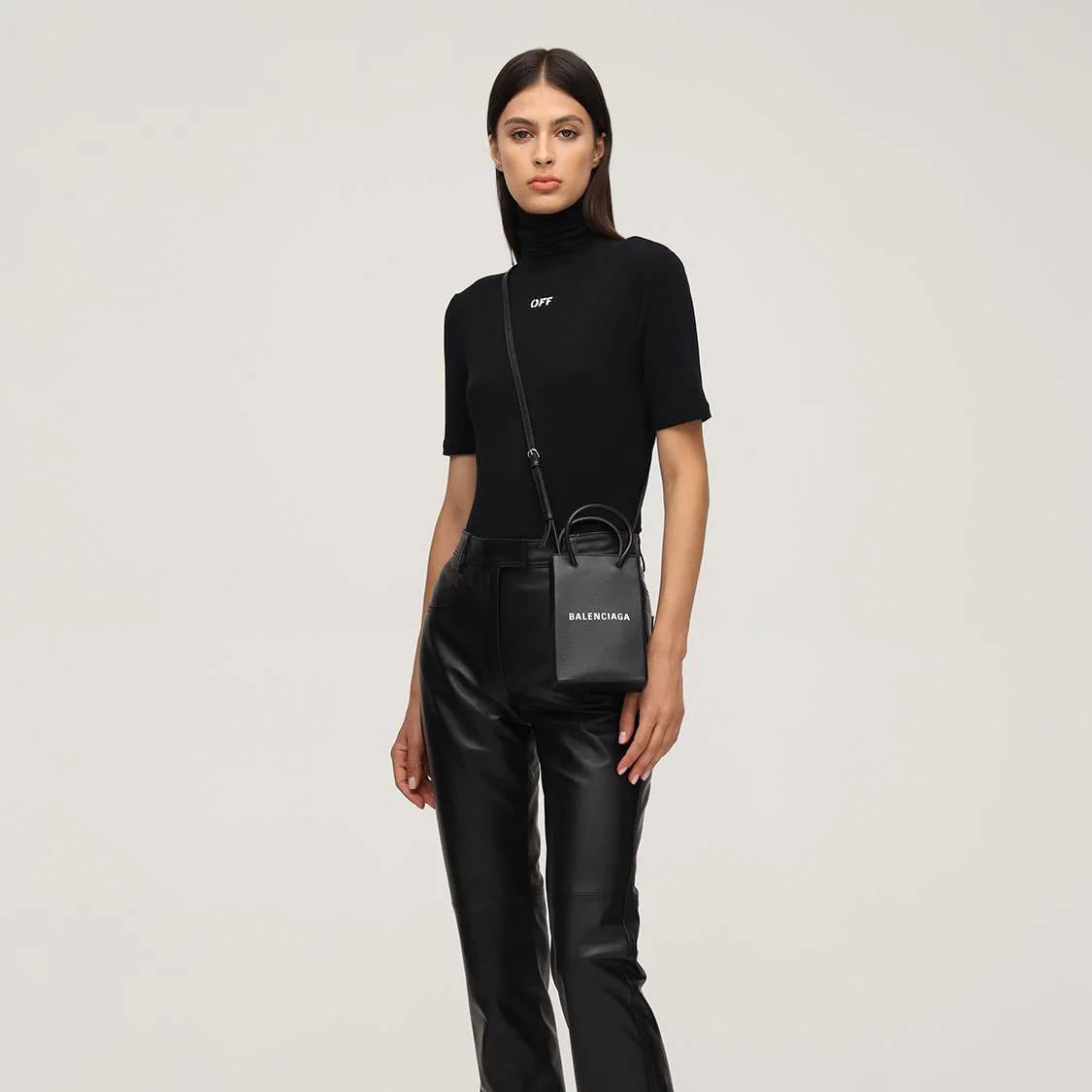 Balenciaga Shopping Leather Phone Holder
