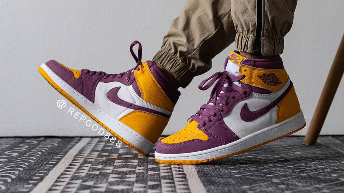 nike air jordan 1 university gold and light bordeaux