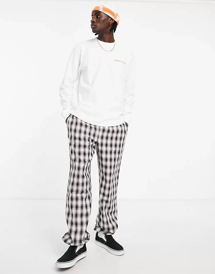 Carhartt WIP Pyramid Long Sleeve Top White Full