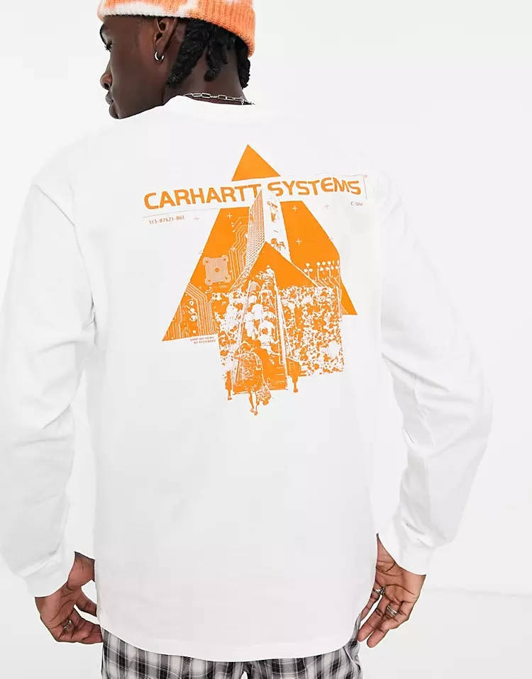 Carhartt WIP Pyramid Long Sleeve Top White