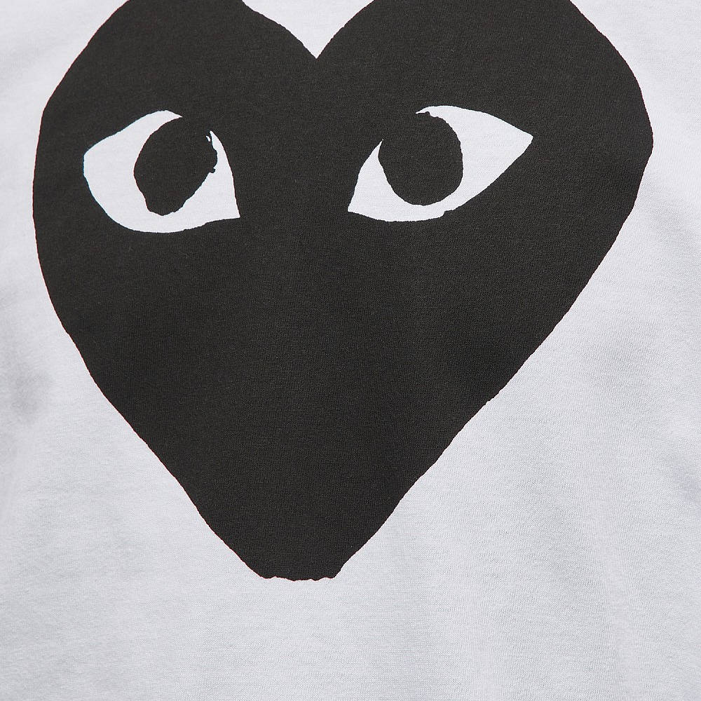 COMME des GARCONS Play Central Heart Logo T-Shirt - White | The Sole ...