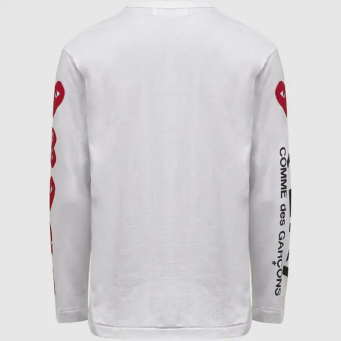 COMME des GARCONS Play Multi Heart Graphic Long Sleeve T-Shirt P1T262 Back