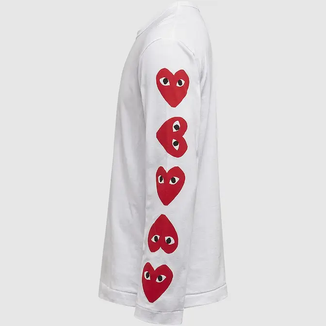 COMME des GARCONS Play Multi Heart Graphic Long Sleeve T-Shirt P1T262 Side