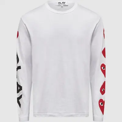 COMME des GARCONS Play Multi Heart Graphic Long Sleeve T-Shirt P1T262