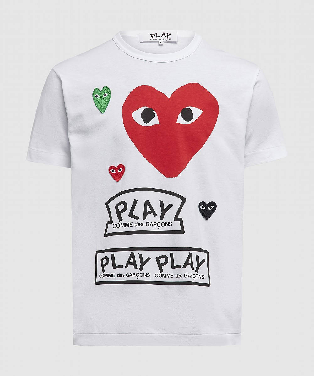 Comme Des Garcons Play Heart logo print t-shirt for Women - GB