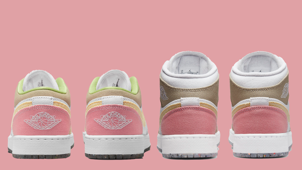 Air Jordan 1 Canvas “White Beige Pink” “Pink Tan”