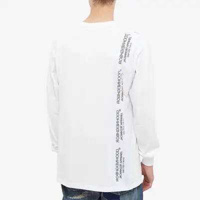 Neighborhood Long Sleeve Sign Tape Detail T-Shirt White Back