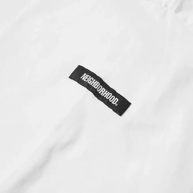 Neighborhood Long Sleeve Sign Tape Detail T-Shirt White Detail 2