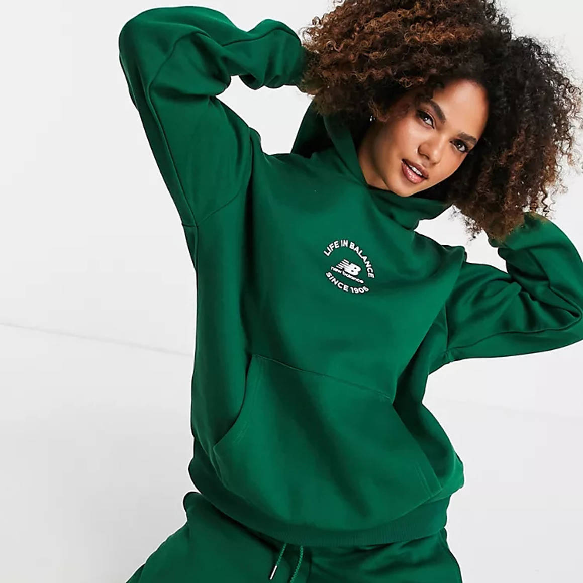 new balance hoodie green