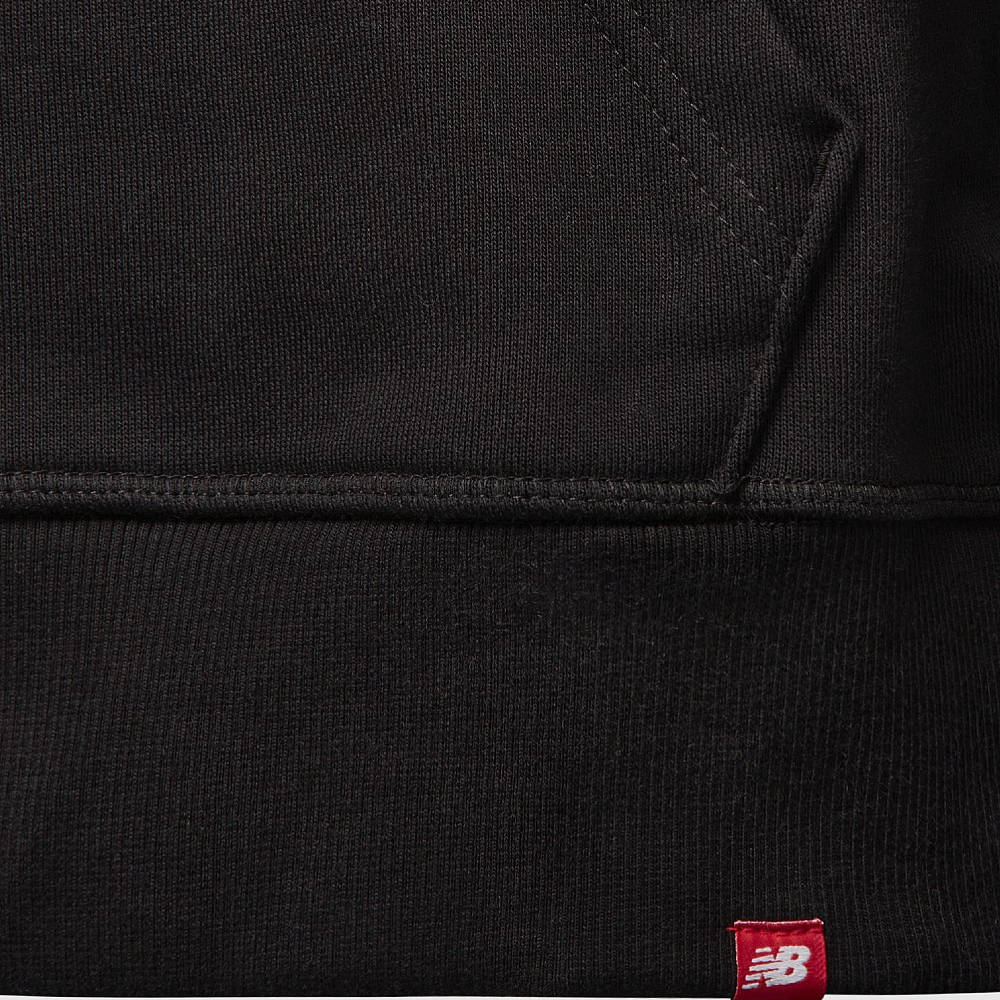 New Balance Red Logo Overhead Hoodie - Black 