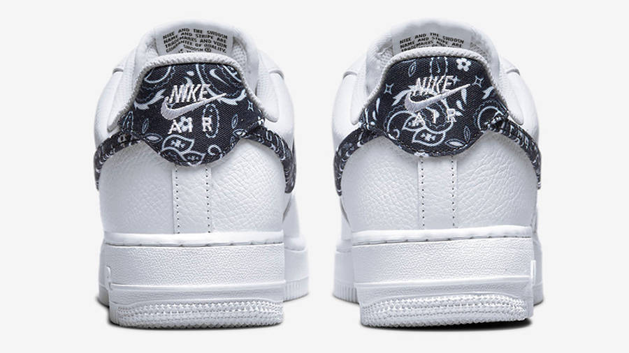 Nike Air Force 1 Low Black Paisley DH4406-101 Back
