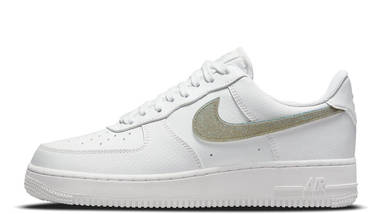Nike Air Force 1 Low Glitter Swoosh Gold White