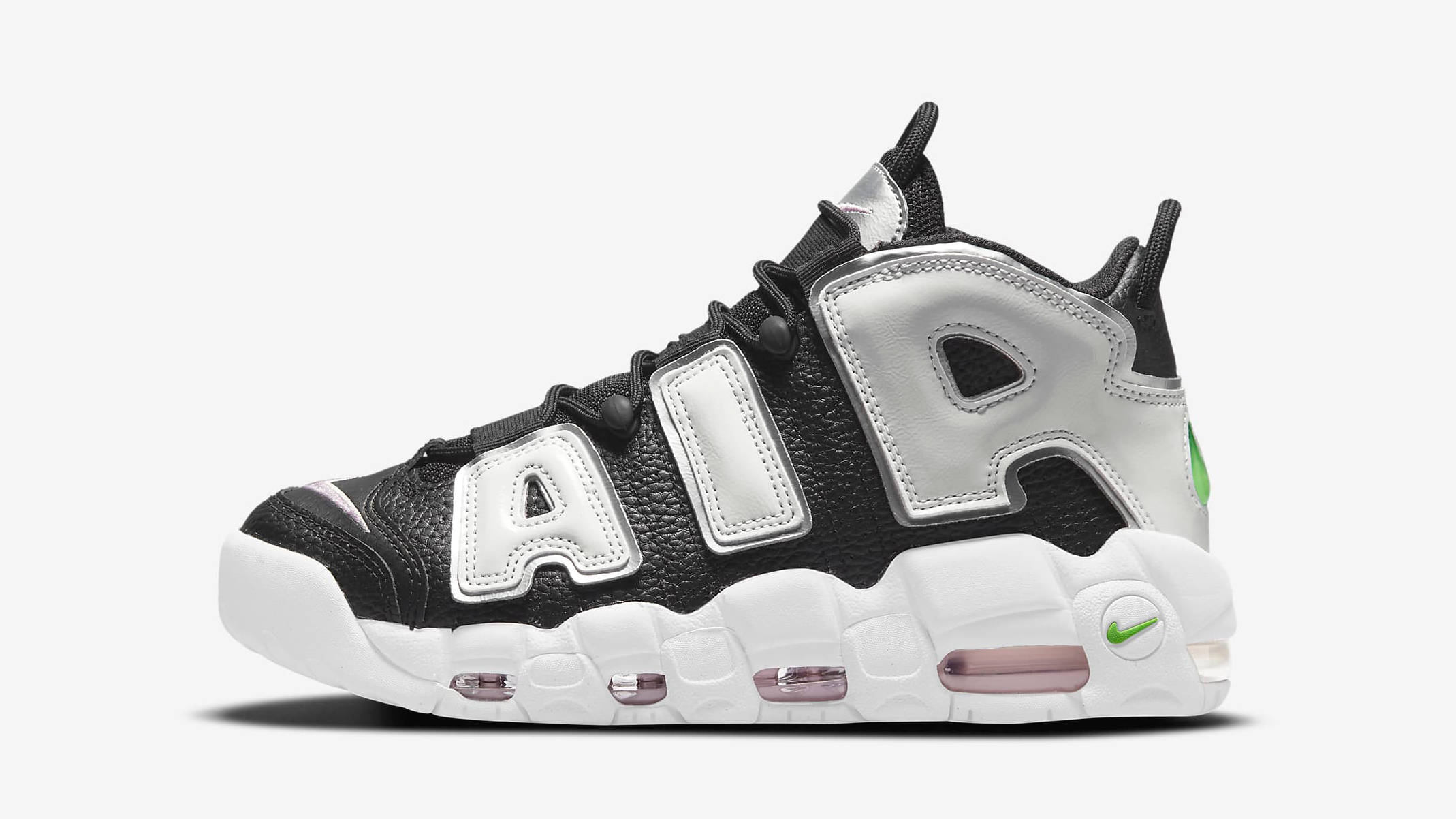Nike Air More Uptempo Black Metallic Silver