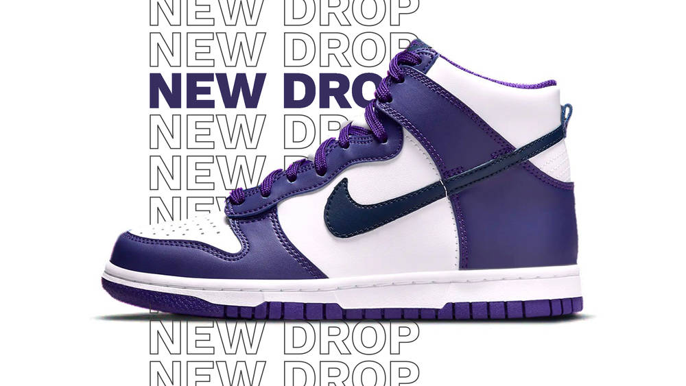 Image via Nike Nike Dunk High Navy Court Purple