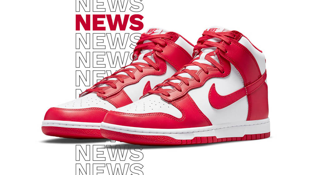 Image via Nike Nike Dunk High University Red Release Date