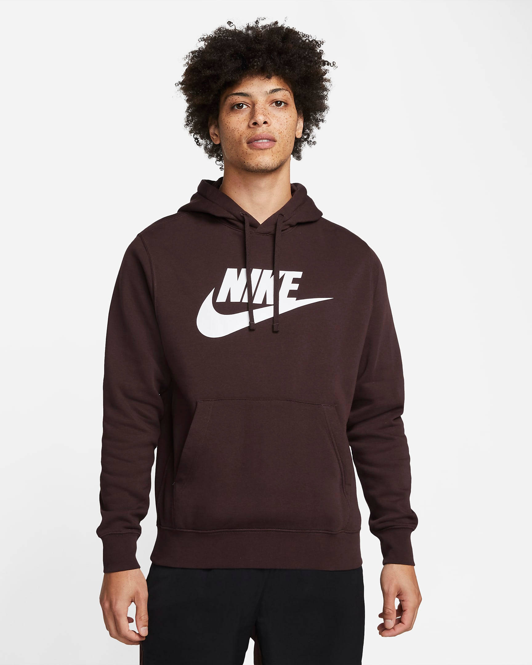 Nike Sportswear Club Fleece Graphic Pullover Hoodie - Brown Basalt ...
