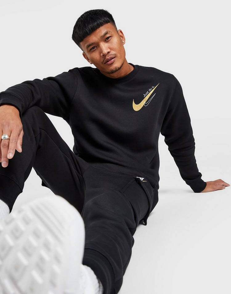 Nike air print pack crew neck sweat in black hot sale