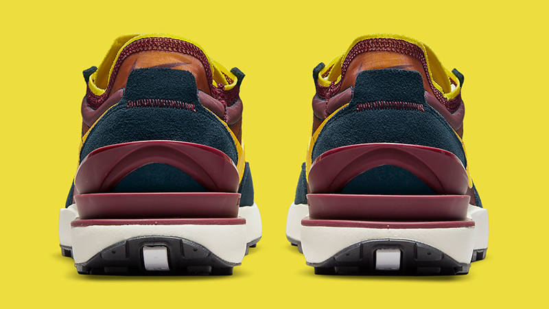Nike Waffle One Yellow Burgundy Back