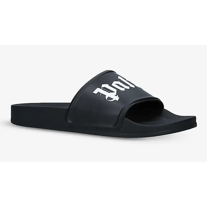 Palm Angels Logo Print Pool Sliders Black | Where To Buy ...