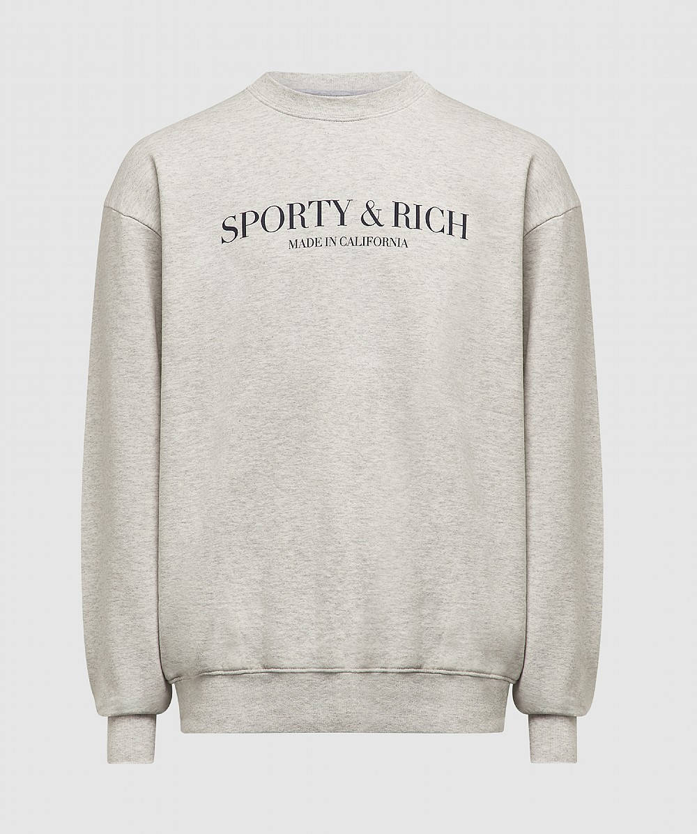 Sporty cheapest and Rich Light Gray Crewneck