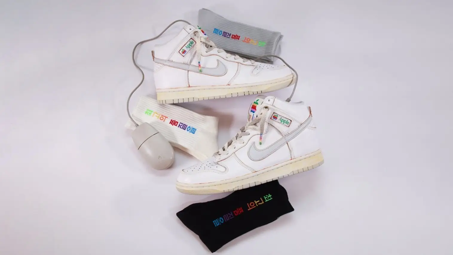 The TDFU x Foxtrot x Nike Dunk High Is Inspired by Apple's Vintage Employee  Sneakers | The Sole Supplier